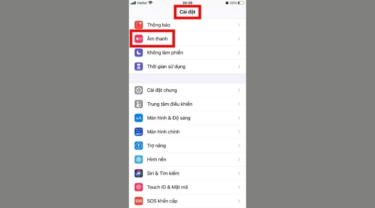 Bạn chọn Cài đặt rồi vào Âm thanh