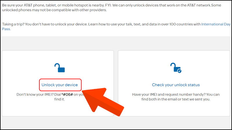 Chọn Unlock your device.