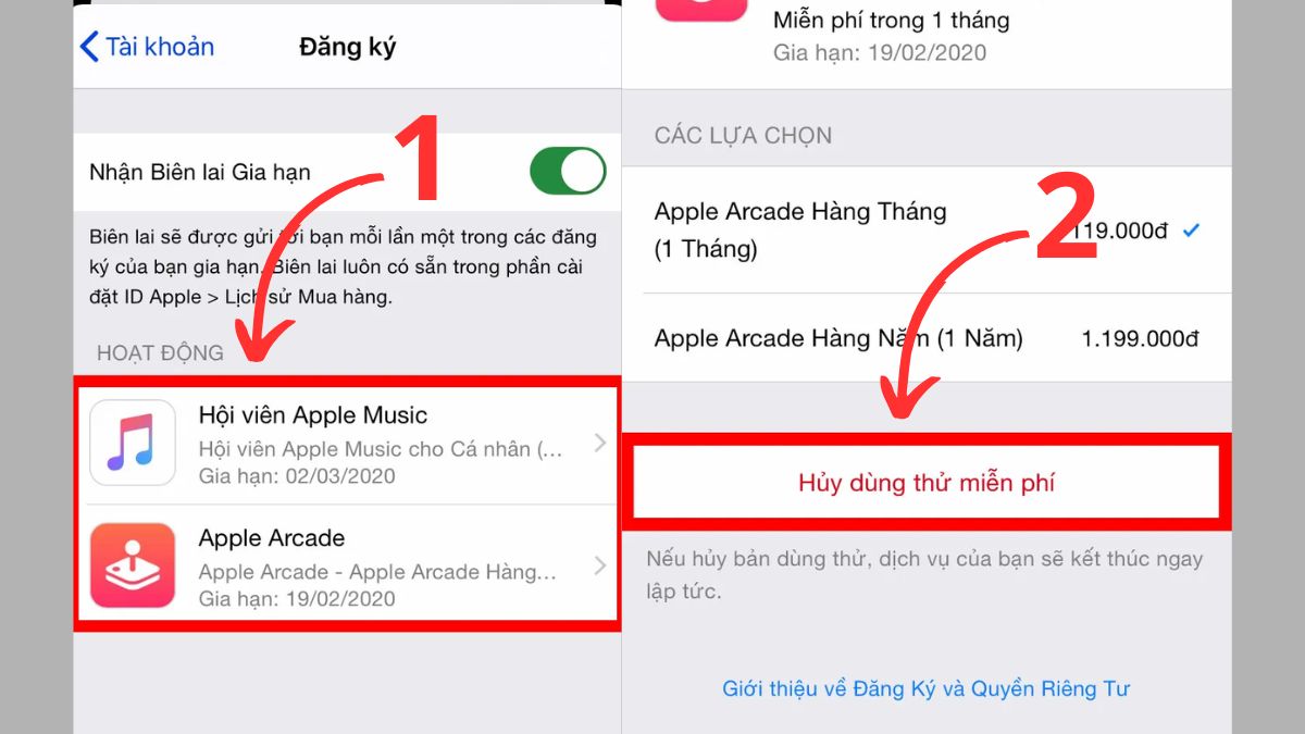 Hủy gia hạn ứng dụng trên App Store bằng iPhone - Bước 4